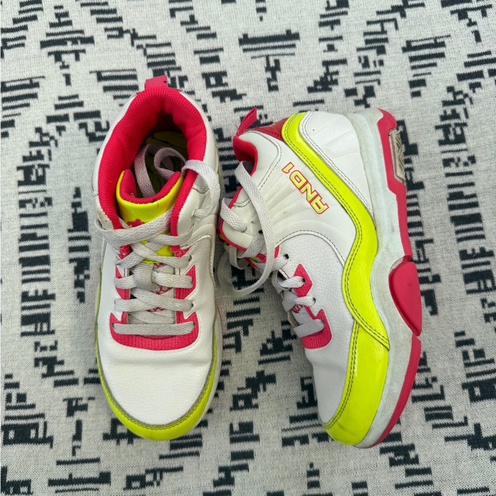 AND1 Kids' White, Pink, and Yellow Sneakers